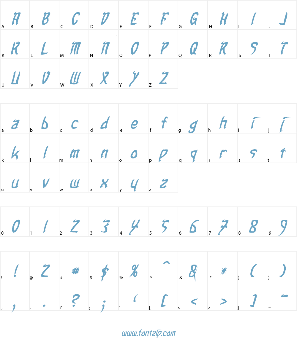 Taibaijan Font Character